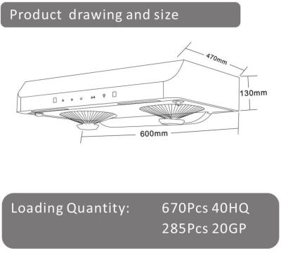 China Gama ultra fina de plata Hood Silver Profile del motor doble de la cocina en venta