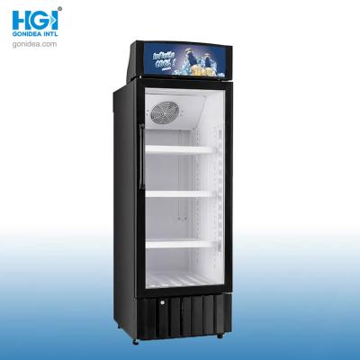 China 200L Single Glass Door Upright Showcase Cooler For Supermarket Beverage Display for sale