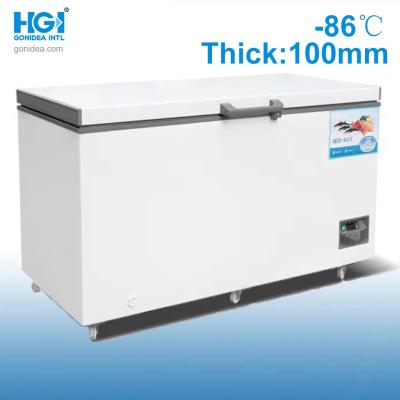 중국 중국 518L -86c 저온 냉장고 스테인리스 스틸 내부 10mm 폼 단일 문 냉장고 Dw-86W518 판매용