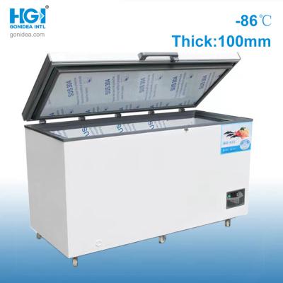 중국 중국 518L -86c 저온 냉장고 스테인리스 스틸 내부 10mm 폼 단일 문 냉장고 Dw-86W518 판매용