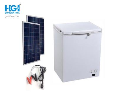 China Gonidea 150AH Battery Operated Deep Freezer Solar 24V With Lock And Key for sale