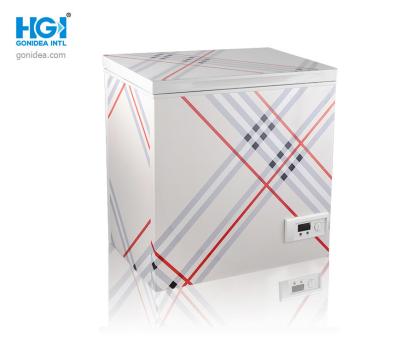 China Congelador profundo da caixa do gelado de H32.8in menos os pés cúbicos porta de vidro do congelador 20C 5,7 da única à venda