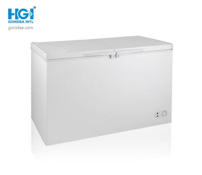 China Commercial Freezer Stand Up Double Door Chest Deep Freezer 352L for sale