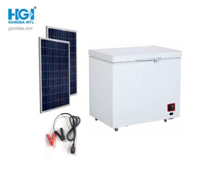 China Único mudo aberto superior do congelador da caixa dos Cf do congelador 7 das energias solares da porta R134a à venda
