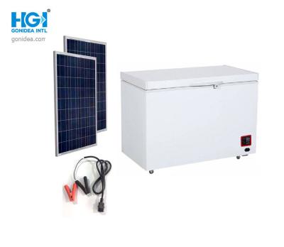 China 8.8 Cf 250 Liter Rechargeable Solar Power Freezer DC24V Battery Powered for sale
