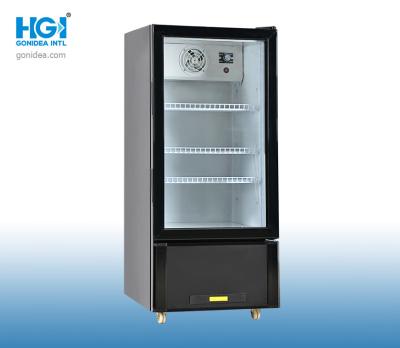 China HGI Single Door Upright Showcase Cooler Commercial Upright Display Fridge 126 Liter for sale