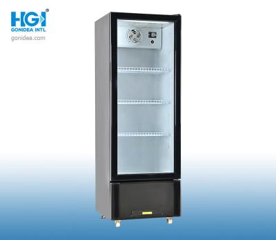 China Commercial Auto Defrost Single Glass Door Display Fridge For Cold Drinks 175 Liter for sale