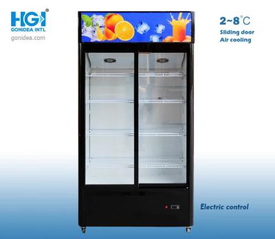 China As bebidas eretas materiais dos QUADRIS de HGI indicam a porta de vidro 600L do congelador do vertical do refrigerador à venda