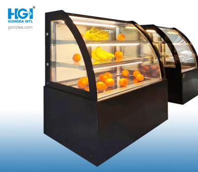 China 47in Modern Glass Curved Glass Refrigerated Bakery Display Case Sliding Door CE for sale
