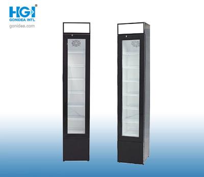 China ODM vertical del OEM del refrigerador del escaparate de la exhibición del refrigerador de la bebida 105L con la puerta delgada en venta