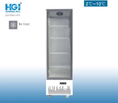 China 458 Liter Upright Showcase Cooler SASO Single Glass Door Beverage Cooler for sale