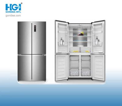 China 1.02kWh 4 Door Side By Side Refrigerator With Led Screen 564L Big Capacity for sale