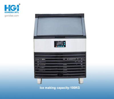 China 100kg Commercial Automatic Ice Maker Black 220lbs 36L Water Tank for sale
