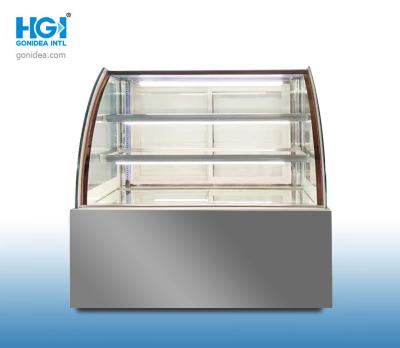 China Glass 4ft Silver Commercial Bakery Cake Display Showcase SASO 3 Layer Right Angle for sale