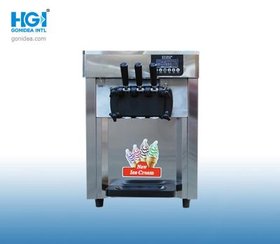 China Three Flavor Soft Ice Cream Machine Table Model Small Commercial Te koop