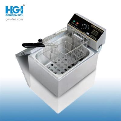China Stainless Steel Deep Oil Snack Fryer Machine 6L Flat Table Top for sale