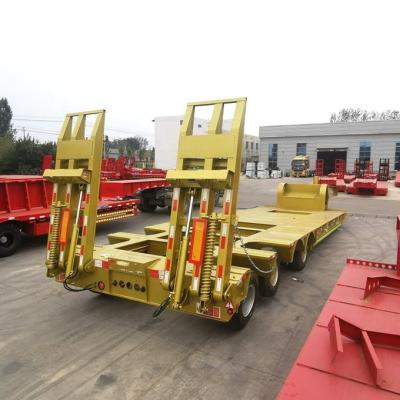 China Gelber Tipper Truck Semi Trailer Dump-LKW-Anhänger 45 Fuß halb niedriger Bett-Anhänger- zu verkaufen