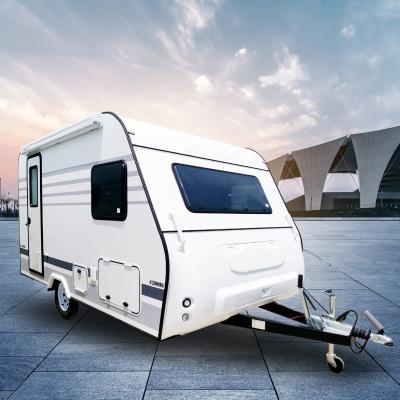 China Large Awning RV Travel Trailer Caravan Entertainment Compact Travel Trailers for sale