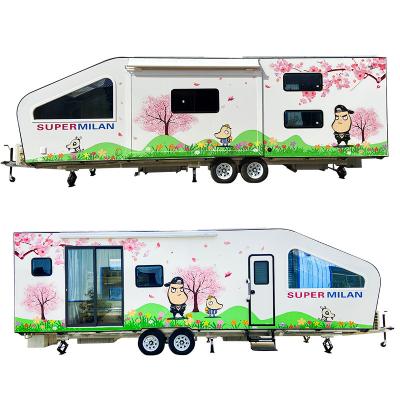 China 4-8 People Travel Caravan Trailer Height Adjustable Touring Camper Trailer 4m-12m for sale