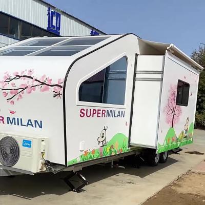 China 6000Lbs Camping Trailer Caravan Lightweight Travel Trailers With Kitchen for sale