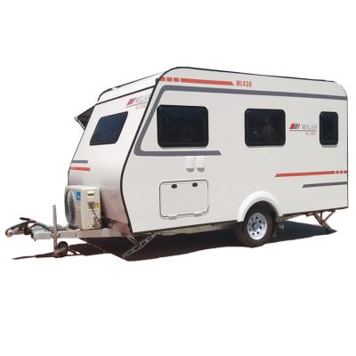 China RV Camper Travel Trailer Lightweight Fiberglass Campers With Water Tanks Awnings for sale