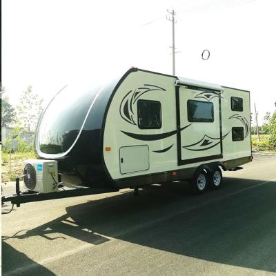 China ROHS Travel Camper Trailer RV Camper Motor Home Caravan With Battery Slideouts Windows for sale