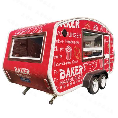 China Roaming Coffee Concession Trailer Lighting Street Commercial Food Trailer for sale