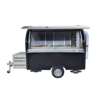 China Stainless Steel Food Truck Trailer Commercial Milk Tea Fast Food Food Catering Trailer for sale