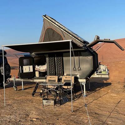China Customised Color Truck Camper Trailers Pop Up Tent Trailer With Rear Kitchen System for sale