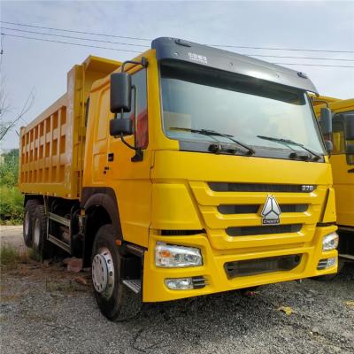 China Los frenos neumáticos usados diesel medios del camión del camión volquete HOWO 371 dan en segundo lugar Tipper Truck 375 en venta
