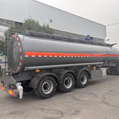 China 45000 Liters Heavy Duty Stainless Steel Edible Liquid Oil Tanker Trailers Petrol Fuel Tanker Semi Trailer zu verkaufen