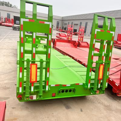 China 2 Axles Low Bed Semi Trailer For Oversized And Heavy Duty Cargo Transport for sale