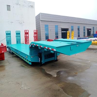 China Q345B/ T700 Steel Main Beam Low Platform Trailer For Heavy Load Transportation for sale
