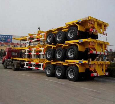 China 12.00R20 Tire Skeleton Container Semi Trailer With WABCO Or Haldex Brake System And 4/12 Twist Locks for sale