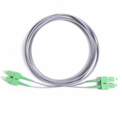 China Single Mode Patch Cord Fiber Optic Jumper SC/APC-SC/APC 3M PVC Grey Cable for sale