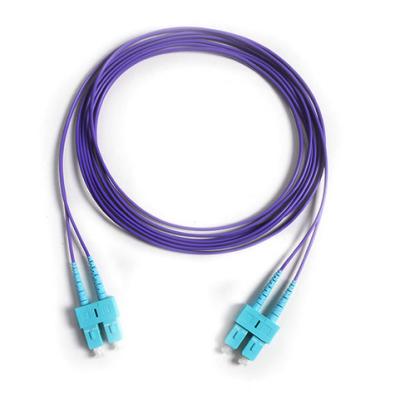 China Corning Fiber SC/PC-SC/PC OM4 Duplex Purple Color Fibre Optic Patch Cord for sale