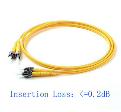 China Pérdida de inserción óptica del cordón de remiendo de la fibra de ST/PC-ST/PC-SM-DX-3.0mm-5Mtrs-LSZH <=0.2dB en venta