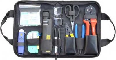 China Variety Convenient Black Fiber Optic Hand Tool Bags / Fiber Termination Kit With Zipper for sale