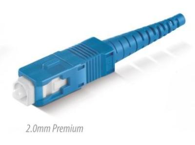 China Vivienda azul material unimodal del simplex 2.0m m RohS del SC pc/upc del conector de la fibra óptica en venta