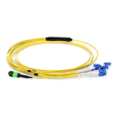 China US CONNEC Singlemode MPO Products Mpo Optical Fiber Fanout Patch Cord MTP LC 12 Core for sale
