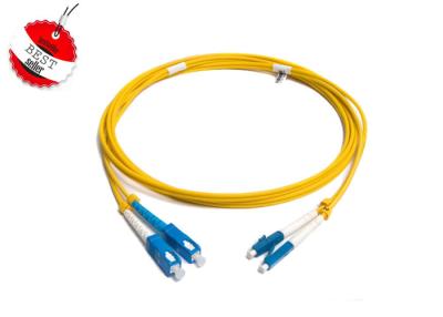 China Ф3.0mm, Ф2.0mm, Ф0.9mm 1, 2, 3 miden o modificaron SC para requisitos particulares - LC - cordón de remiendo de la fibra óptica de DX SM milímetro OM3 en venta