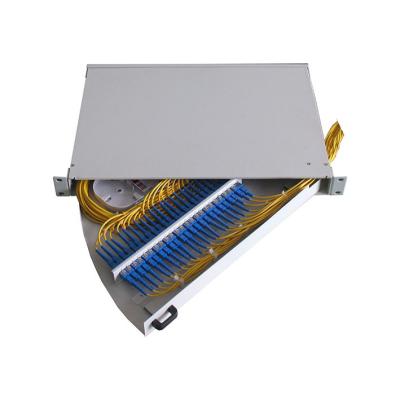 China 19'' Rotary Type Rack Mounted fiber termination box , 24 ports FTTH terminal box for sale