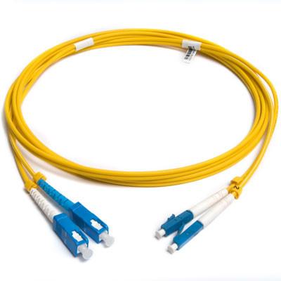 China Fiber Optic Patch Cord LC-SC Single Mode Duplex , 0.9mm 2.0mm 3.0 mm for sale