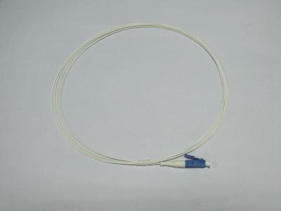 China RoHS,ISO White cable LC SM Fiber Optic Pigtail with heat shrinkable tube for sale