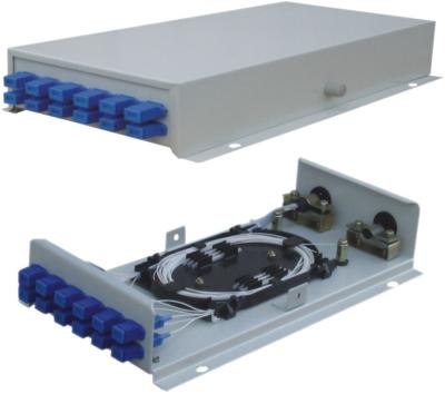 China 8, 12, 24 ports optional Wall mounted cold Steel Fiber Optic Terminal Box 330 * 183 * 70mm for sale