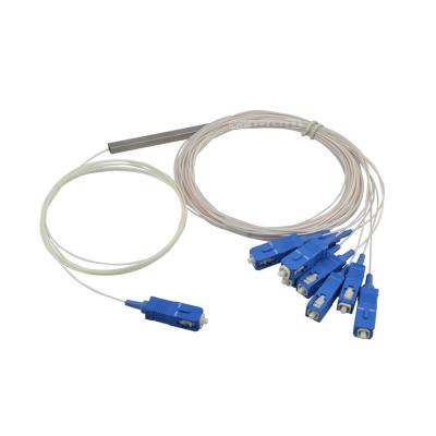China Divisor de la fibra óptica del PLC 1×8, paquete del ABS, cable de 0.9m m para las redes de las redes/PON de FTTX en venta
