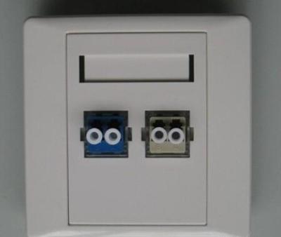 China White color Light Weight FTTH Terminal Box Socket Panel LC 2 Duplex Adapter 86 Plastic Shell for sale