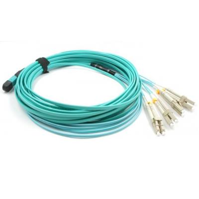 China 3M Duplex OM3 MPO To 8xLC Fiber Optical Patch Cord 50/125 for sale
