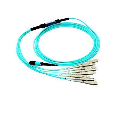 China OM3 MPO Harness Cable For 40G 100G Network Applications for sale