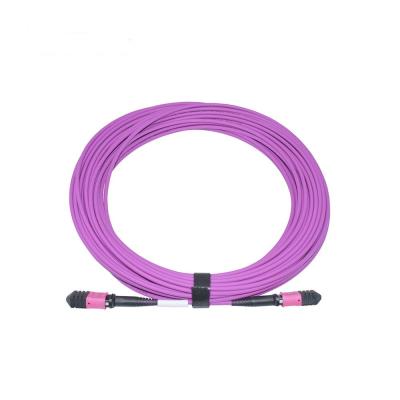 China MPO To MPO Female Fiber Optic Patch Cable OM4 50 / 125um LSZH Multimode for sale